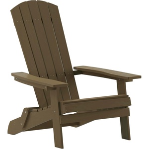 image:imageFlash Furniture Charlestown Folding Adirondack Chair  Black  Poly Resin  IndoorOutdoor  Weather Resistant  Set of 2Mahogany