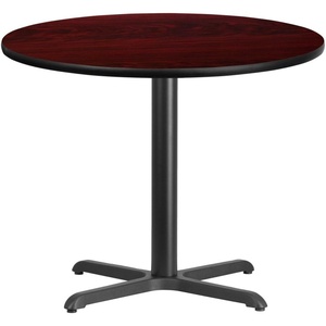 image:imageFlash Furniture Graniss 36 Round Natural Laminate Table Top with 30 x 30 Table Height BaseMahogany