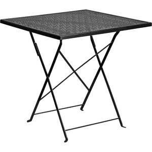 image:imageFlash Furniture Oia Commercial Grade 28 Square Light Gray IndoorOutdoor Steel Folding Patio TableBlack