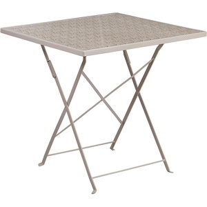 image:imageFlash Furniture Oia Commercial Grade 28 Square Light Gray IndoorOutdoor Steel Folding Patio TableLight Gray