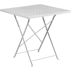 image:imageFlash Furniture Oia Commercial Grade 28 Square Light Gray IndoorOutdoor Steel Folding Patio TableWhite