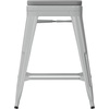 image:imageFlash Furniture 24 Counter Height Backless Stool SilverGray 4Pack  Indoor Poly Resin Seat Stackable Commercial Grade Metal Frame