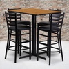 image:imageFlash Furniture 24W x 42L Rectangular Black Laminate Table Set with 4 Ladder Back Metal Barstools  Black Vinyl Seat  24W x 42L Laminate Tabletop Ladder Back Metal Barstools Black Vinyl SeatNatural TopBlack Vinyl Seat