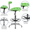 image:imageFlash Furniture Bradley Vibrant Bright Blue and Chrome Drafting Stool with Tractor SeatApple Green