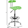 image:imageFlash Furniture Bradley Vibrant Bright Blue and Chrome Drafting Stool with Tractor SeatApple Green