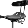 image:imageFlash Furniture Bradley Vibrant Bright Blue and Chrome Drafting Stool with Tractor SeatBlack