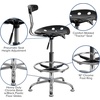 image:imageFlash Furniture Bradley Vibrant Bright Blue and Chrome Drafting Stool with Tractor SeatBlack