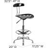 image:imageFlash Furniture Bradley Vibrant Bright Blue and Chrome Drafting Stool with Tractor SeatBlack