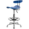 image:imageFlash Furniture Bradley Vibrant Bright Blue and Chrome Drafting Stool with Tractor SeatBright Blue