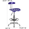 image:imageFlash Furniture Bradley Vibrant Bright Blue and Chrome Drafting Stool with Tractor SeatDeep Blue
