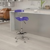 image:imageFlash Furniture Bradley Vibrant Bright Blue and Chrome Drafting Stool with Tractor SeatDeep Blue