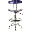 image:imageFlash Furniture Bradley Vibrant Bright Blue and Chrome Drafting Stool with Tractor SeatDeep Blue