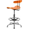 image:imageFlash Furniture Bradley Vibrant Bright Blue and Chrome Drafting Stool with Tractor SeatOrange