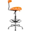 image:imageFlash Furniture Bradley Vibrant Bright Blue and Chrome Drafting Stool with Tractor SeatOrange