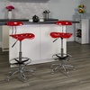 image:imageFlash Furniture Bradley Vibrant Bright Blue and Chrome Drafting Stool with Tractor SeatRed