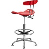 image:imageFlash Furniture Bradley Vibrant Bright Blue and Chrome Drafting Stool with Tractor SeatRed