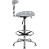 image:imageFlash Furniture Bradley Vibrant Bright Blue and Chrome Drafting Stool with Tractor SeatSilver