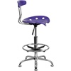 image:imageFlash Furniture Bradley Vibrant Bright Blue and Chrome Drafting Stool with Tractor SeatViolet