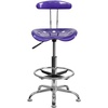 image:imageFlash Furniture Bradley Vibrant Bright Blue and Chrome Drafting Stool with Tractor SeatViolet