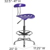image:imageFlash Furniture Bradley Vibrant Bright Blue and Chrome Drafting Stool with Tractor SeatViolet
