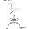 image:imageFlash Furniture Bradley Vibrant Bright Blue and Chrome Drafting Stool with Tractor SeatWhite