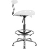 image:imageFlash Furniture Bradley Vibrant Bright Blue and Chrome Drafting Stool with Tractor SeatWhite