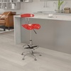 image:imageFlash Furniture Bradley Vibrant Bright Blue and Chrome Drafting Stool with Tractor SeatWine Red