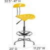 image:imageFlash Furniture Bradley Vibrant Bright Blue and Chrome Drafting Stool with Tractor SeatYellow