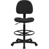 image:imageFlash Furniture Fabric Adjustable Drafting Chair Black  Adjustable Foot Ring Adjustable Height Fabric Upholstery