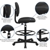 image:imageFlash Furniture Fabric Adjustable Drafting Chair Black  Adjustable Foot Ring Adjustable Height Fabric Upholstery