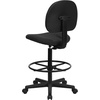 image:imageFlash Furniture Fabric Adjustable Drafting Chair Black  Adjustable Foot Ring Adjustable Height Fabric Upholstery