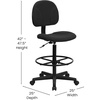 image:imageFlash Furniture Fabric Adjustable Drafting Chair Black  Adjustable Foot Ring Adjustable Height Fabric Upholstery
