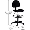 image:imageFlash Furniture Fabric Adjustable Drafting Chair Black  Fabric UpholsteryBlack
