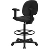 image:imageFlash Furniture Fabric Adjustable Drafting Chair Black  Fabric UpholsteryBlack Patterned