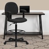 image:imageFlash Furniture Fabric Adjustable Drafting Chair Black  Fabric UpholsteryBlack Patterned