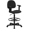 image:imageFlash Furniture Fabric Adjustable Drafting Chair Black  Fabric UpholsteryBlack Patterned