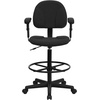 image:imageFlash Furniture Fabric Adjustable Drafting Chair Black  Fabric UpholsteryBlack Patterned