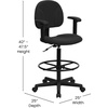 image:imageFlash Furniture Fabric Adjustable Drafting Chair Black  Fabric UpholsteryBlack Patterned