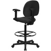 image:imageFlash Furniture Fabric Adjustable Drafting Chair Black  Fabric UpholsteryBlack Patterned