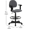 image:imageFlash Furniture Fabric Adjustable Drafting Chair Black  Fabric UpholsteryGrey