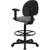 image:imageFlash Furniture Fabric Adjustable Drafting Chair Black  Fabric UpholsteryGrey