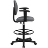 image:imageFlash Furniture Fabric Adjustable Drafting Chair Black  Fabric UpholsteryGrey