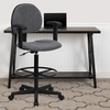 image:imageFlash Furniture Fabric Adjustable Drafting Chair Black  Fabric UpholsteryGrey