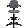 image:imageFlash Furniture Fabric Adjustable Drafting Chair Black  Fabric UpholsteryGrey