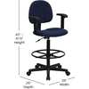 image:imageFlash Furniture Fabric Adjustable Drafting Chair Black  Fabric UpholsteryNavy Blue Patterned