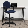 image:imageFlash Furniture Fabric Adjustable Drafting Chair Black  Fabric UpholsteryNavy Blue Patterned