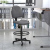 image:imageFlash Furniture Fabric Adjustable Drafting Chair Gray  Adjustable Foot Ring Adjustable Height Fabric Upholstery