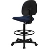 image:imageFlash Furniture Fabric Adjustable Drafting Chair Navy Blue  Adjustable Foot Ring Adjustable Height Fabric Upholstery