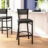 image:imageFlash Furniture HERCULES Series Black Grid Back Metal Restaurant Barstool  Cherry Wood Seat  Wood Seat Durable Construction Commercial UseBlack Vinyl SeatBlack Metal Frame