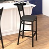 image:imageFlash Furniture HERCULES Series Black Grid Back Metal Restaurant Barstool  Cherry Wood Seat  Wood Seat Durable Construction Commercial UseBlack Vinyl SeatBlack Metal Frame
